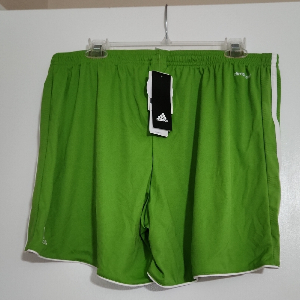 Adidas Green Athletic Shorts with Elastic Waistband